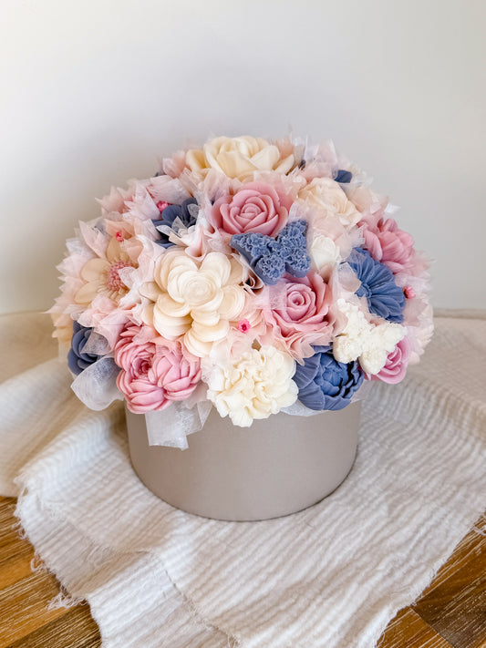 XL Blumenstrauß aus Wachsblüten Beige Pearl