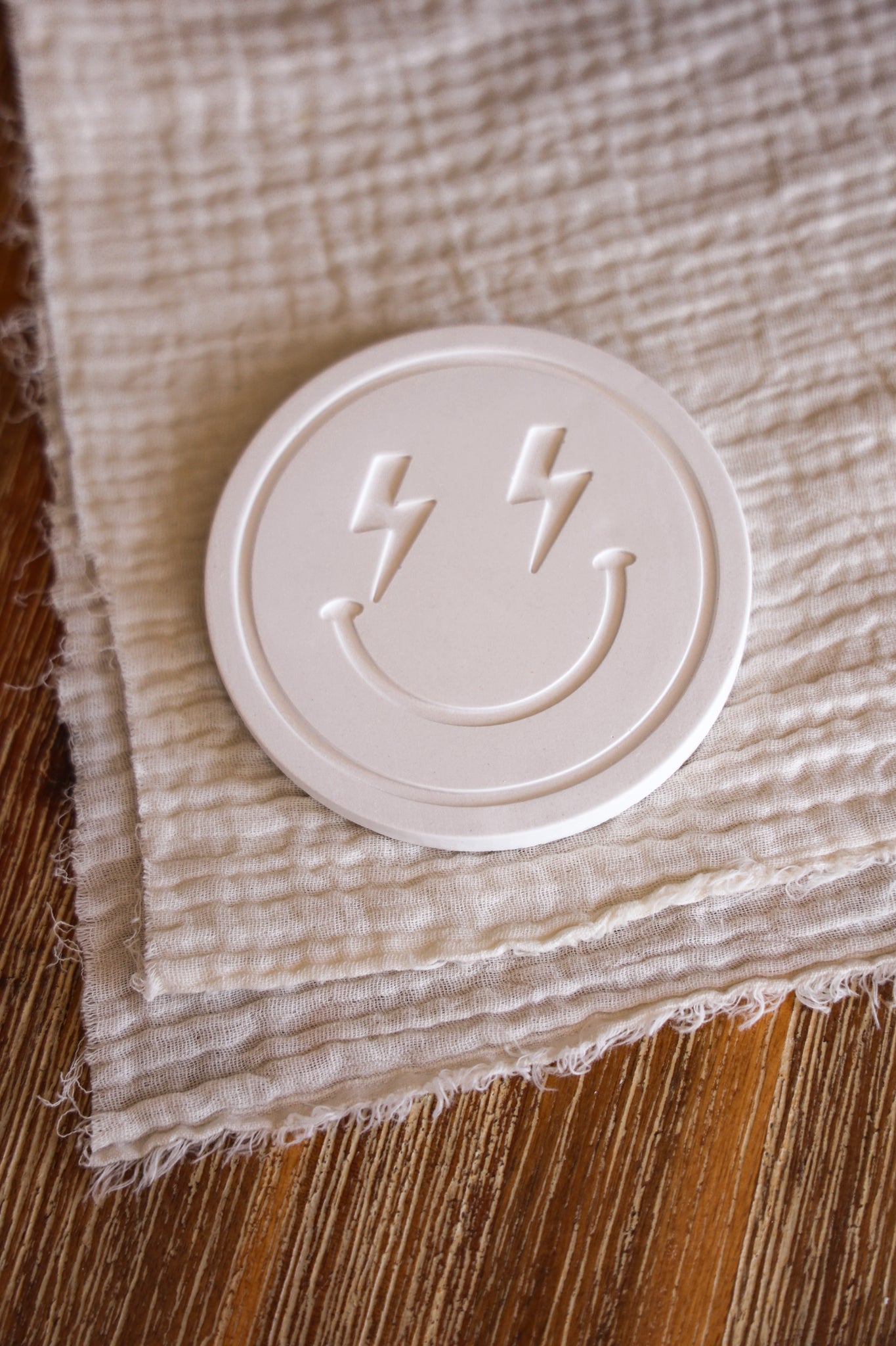 Smiley Untersetzer Blitz